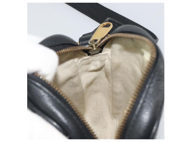 Borsa a tracolla GUCCI Web Sherry Line in pelle nera e oro 574803 Auth 192453V Nero D'oro - vista 20