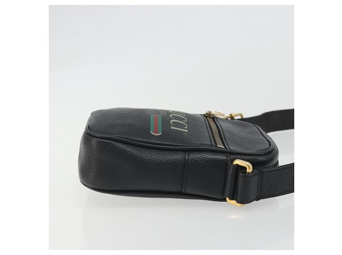 Borsa a tracolla GUCCI Web Sherry Line in pelle nera e oro 574803 Auth 192453V Nero D'oro - vista 3