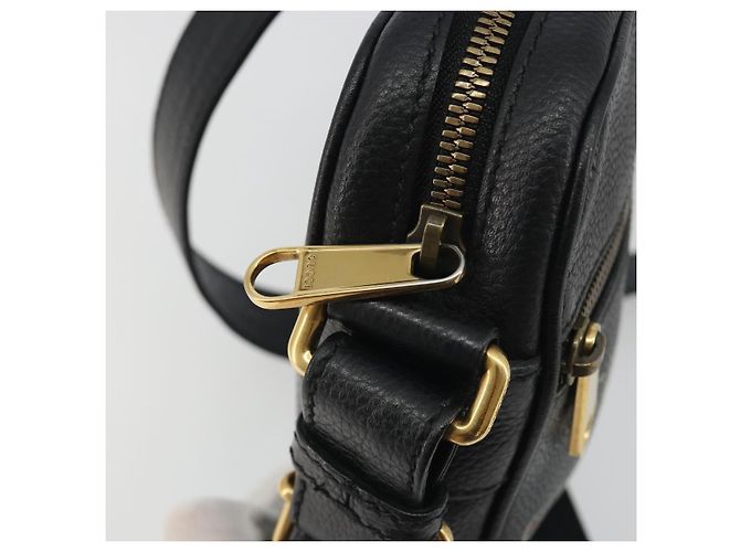 Borsa a tracolla GUCCI Web Sherry Line in pelle nera e oro 574803 Auth 192453V Nero D'oro - vista 9