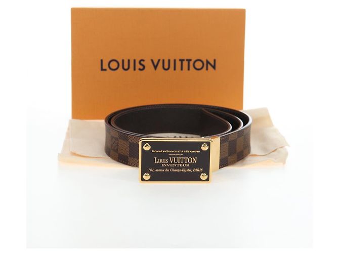 LOUIS VUITTON Damier Ebene Ceinture Anne Van Tours Belt M9677 LV Auth 191957V - vista 12