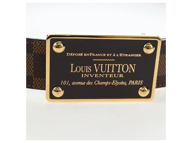 LOUIS VUITTON Damier Ebene Ceinture Anne Van Tours Belt M9677 LV Auth 191957V - vista 6