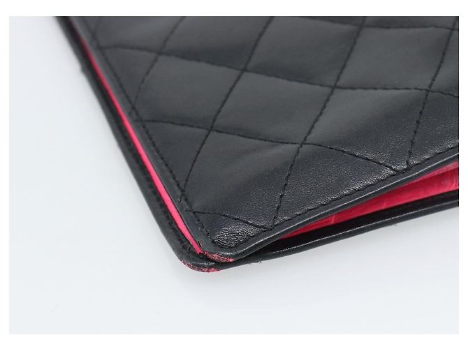 Portafoglio lungo CHANEL Matelasse Cambon Line in pelle nera e argento CC Auth bs36564 Nero - vista 16