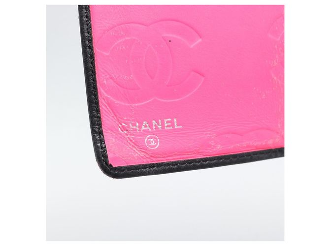 Portafoglio lungo CHANEL Matelasse Cambon Line in pelle nera e argento CC Auth bs36564 Nero - vista 17
