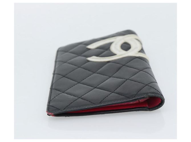 Portafoglio lungo CHANEL Matelasse Cambon Line in pelle nera e argento CC Auth bs36564 Nero - vista 5