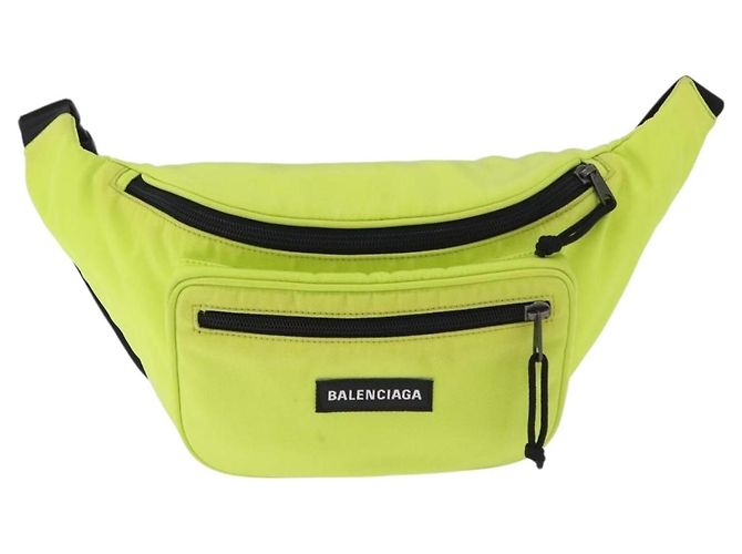 BALENCIAGA Explorer Body Bag Nylon Yellow Silver 482389 Auth bs36437 Silber Gelb - Ansicht 13