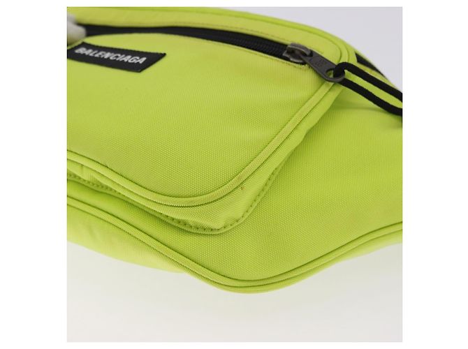 BALENCIAGA Explorer Body Bag Nylon Yellow Silver 482389 Auth bs36437 Silber Gelb - Ansicht 14