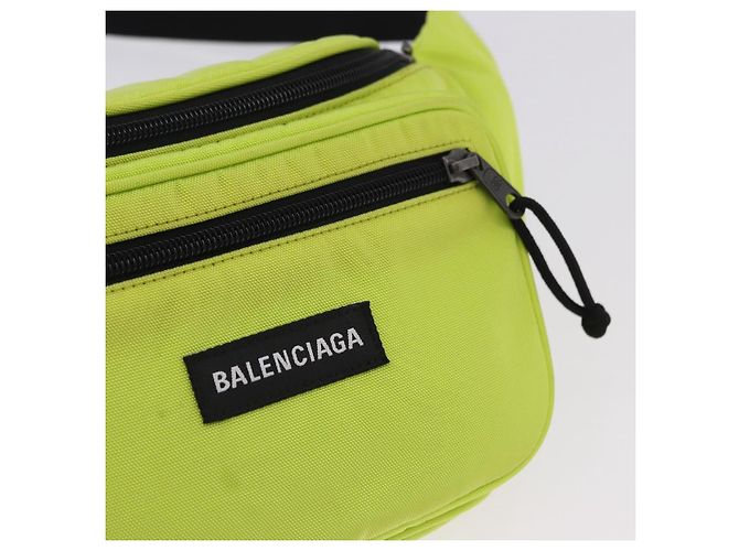 BALENCIAGA Explorer Body Bag Nylon Yellow Silver 482389 Auth bs36437 Silber Gelb - Ansicht 17