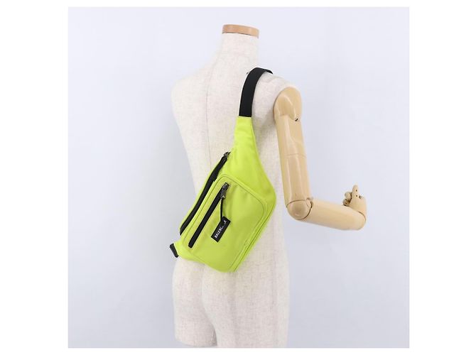 BALENCIAGA Explorer Body Bag Nylon Yellow Silver 482389 Auth bs36437 Silber Gelb - Ansicht 22