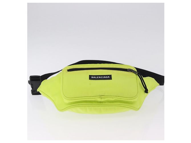 BALENCIAGA Explorer Body Bag Nylon Yellow Silver 482389 Auth bs36437 Silber Gelb - Ansicht 5