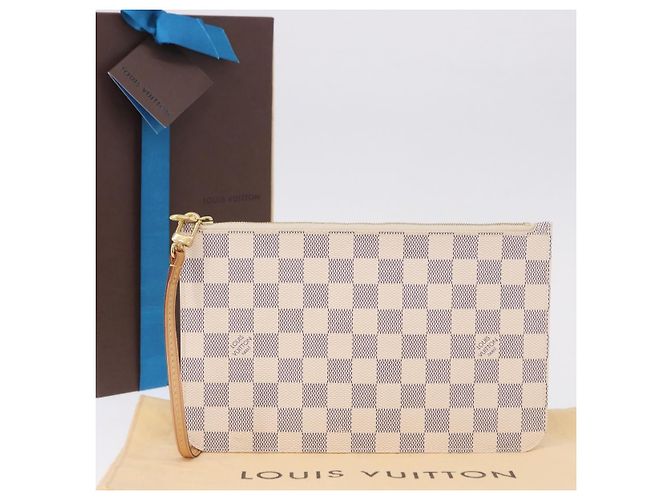 LOUIS VUITTON Damier Azur Neverfull MM Pouch Pouch LV Auth 195608V - vista 12