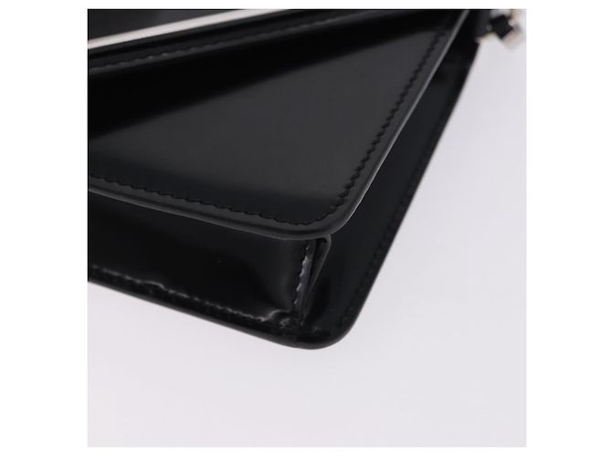 PRADA Schultertasche mit Kette Lackleder Black Silver Auth 195563SAV Schwarz Silber - Ansicht 14