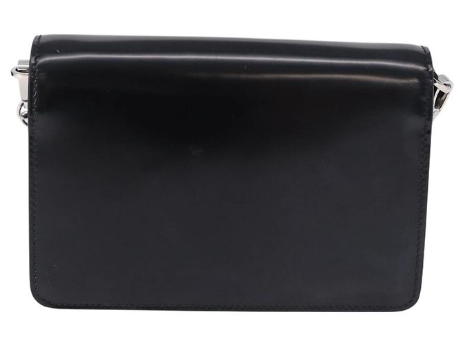 PRADA Schultertasche mit Kette Lackleder Black Silver Auth 195563SAV Schwarz Silber - Ansicht 2