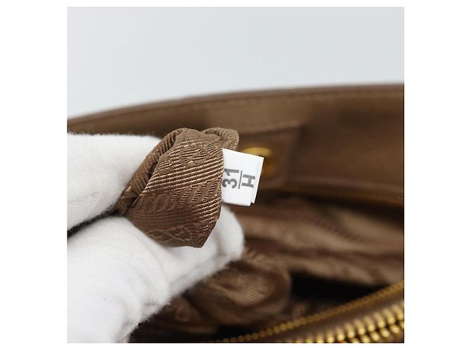 Borsa a mano PRADA in pelle 2way Beige Gold Auth 194763M D'oro - vista 11