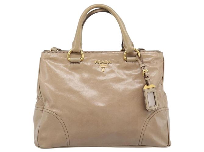 Borsa a mano PRADA in pelle 2way Beige Gold Auth 194763M D'oro - vista 13
