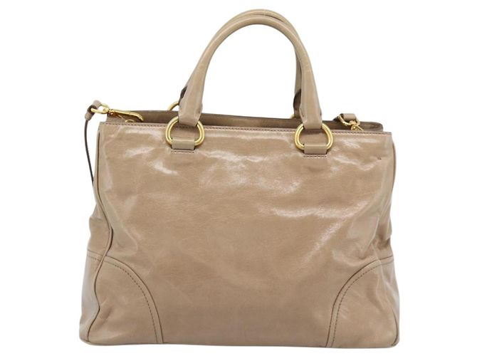 Borsa a mano PRADA in pelle 2way Beige Gold Auth 194763M D'oro - vista 2