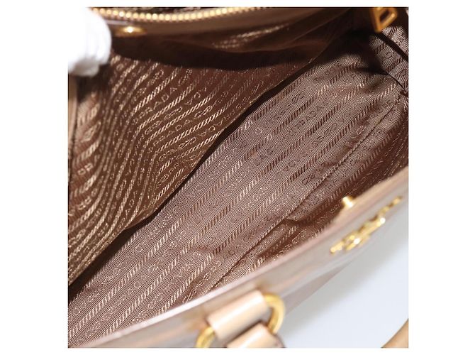 Borsa a mano PRADA in pelle 2way Beige Gold Auth 194763M D'oro - vista 29