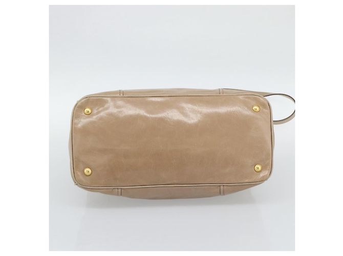 Borsa a mano PRADA in pelle 2way Beige Gold Auth 194763M D'oro - vista 5