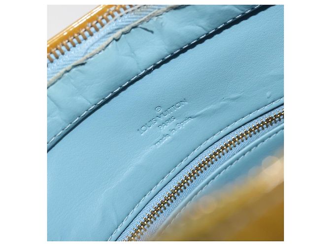 LOUIS VUITTON Monogram Vernis Houston Hand Bag Baby Blue M91005 LV Auth hk3940 Blu chiaro - vista 19