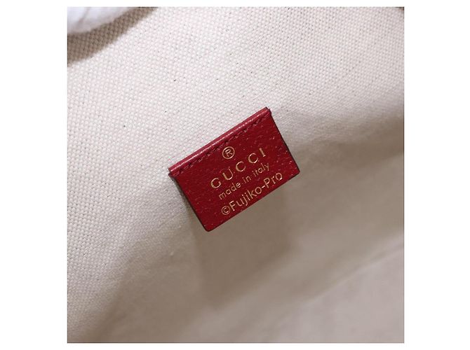 Borsa GUCCI Micro GG Supreme x Doraemon Fujiko-Pro PVC Beige 655597 Auth 193779SM D'oro - vista 18