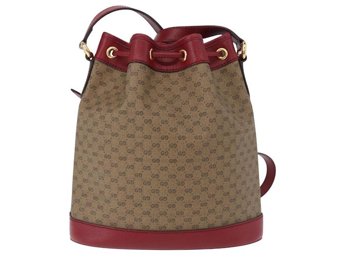 Borsa GUCCI Micro GG Supreme x Doraemon Fujiko-Pro PVC Beige 655597 Auth 193779SM D'oro - vista 2