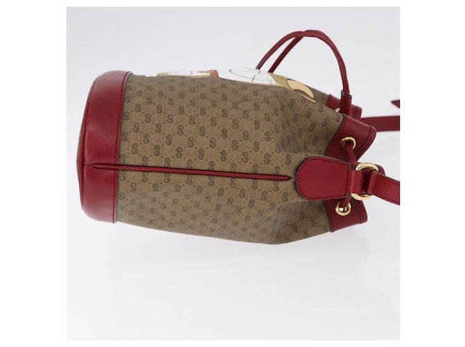 Borsa GUCCI Micro GG Supreme x Doraemon Fujiko-Pro PVC Beige 655597 Auth 193779SM D'oro - vista 3