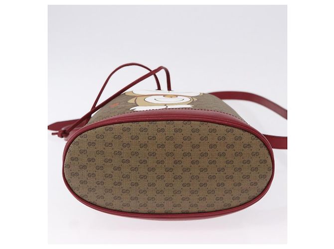 Borsa GUCCI Micro GG Supreme x Doraemon Fujiko-Pro PVC Beige 655597 Auth 193779SM D'oro - vista 5