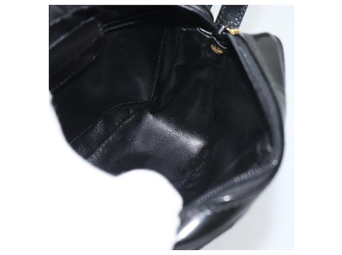 Borsa a Tracolla Salvatore Ferragamo Vala Vernice Nera Tono Oro Auth BA14727 Nero - vista 17