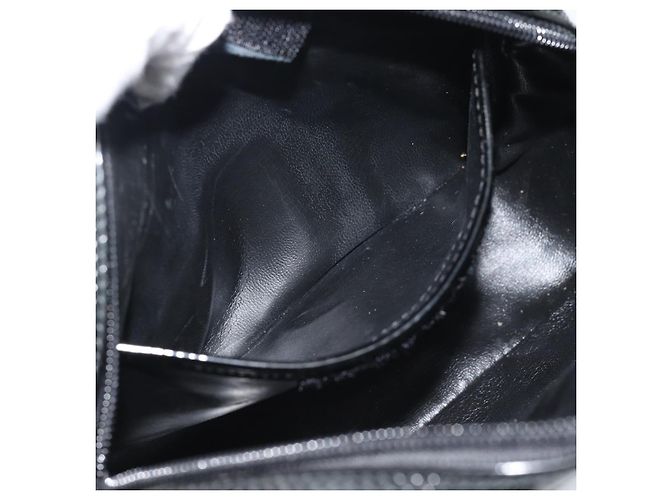 Borsa a Tracolla Salvatore Ferragamo Vala Vernice Nera Tono Oro Auth BA14727 Nero - vista 19