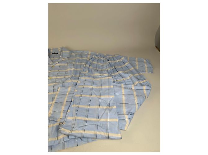 Conjunto de Pijama Dior Vintage para Hombre de Algodón Azul Claro y Marino M Azul marino - vista 2