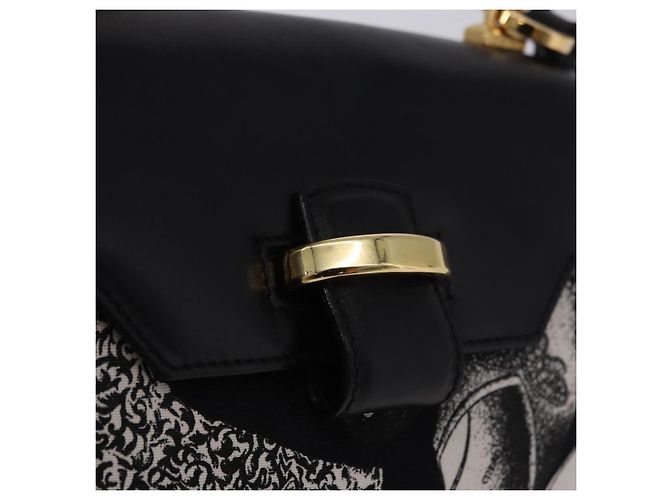 Borsa a tracolla Salvatore Ferragamo Canvas Black Gold Auth BA14201A Nero D'oro - vista 10
