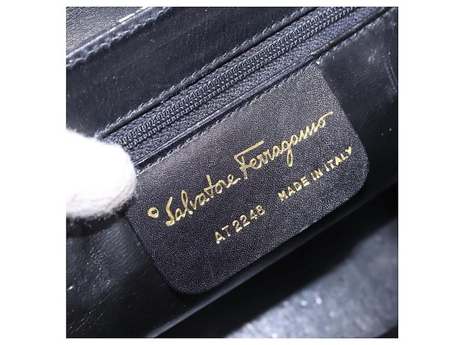 Borsa a tracolla Salvatore Ferragamo Canvas Black Gold Auth BA14201A Nero D'oro - vista 12