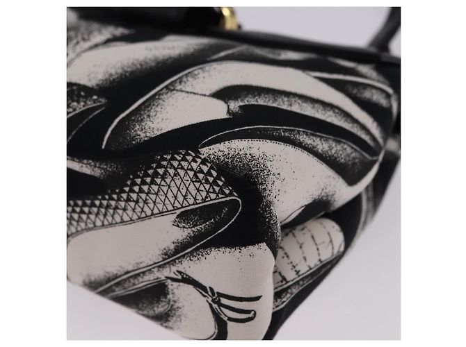 Borsa a tracolla Salvatore Ferragamo Canvas Black Gold Auth BA14201A Nero D'oro - vista 14