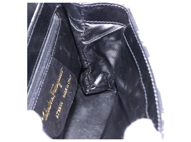 Borsa a tracolla Salvatore Ferragamo Canvas Black Gold Auth BA14201A Nero D'oro - vista 18