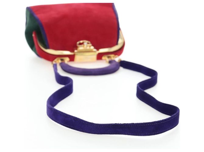 Borsa a mano Christian Dior Suede 2way Red Gold Auth bs36171V Rosso D'oro - vista 9