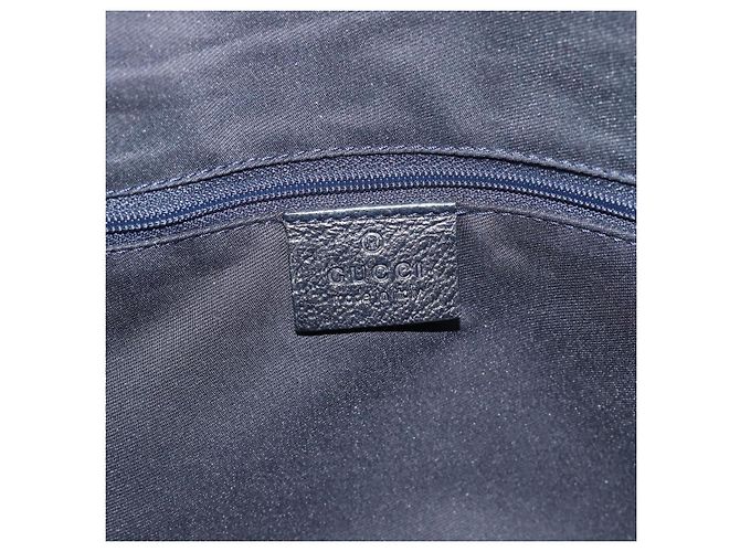 Borsa Tote GUCCI GG Canvas Sherry Line Navy Silver 145758 Auth 194942A Argento Blu navy - vista 17