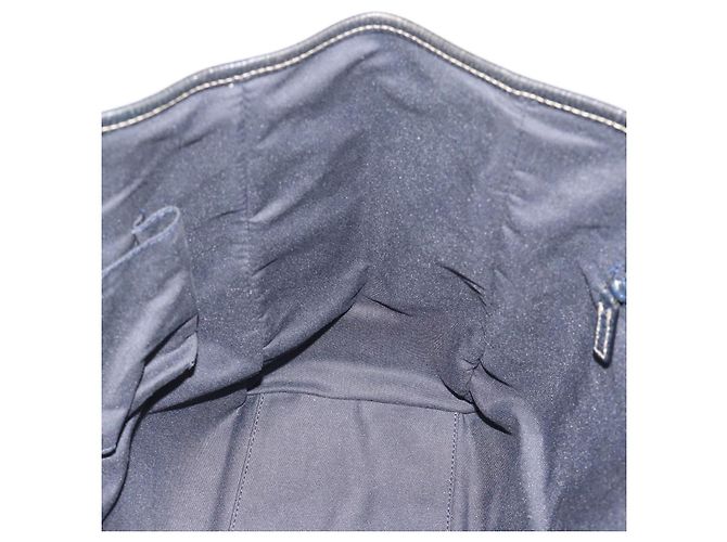 Borsa Tote GUCCI GG Canvas Sherry Line Navy Silver 145758 Auth 194942A Argento Blu navy - vista 18