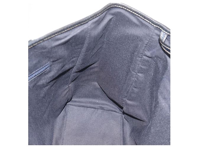 Borsa Tote GUCCI GG Canvas Sherry Line Navy Silver 145758 Auth 194942A Argento Blu navy - vista 19