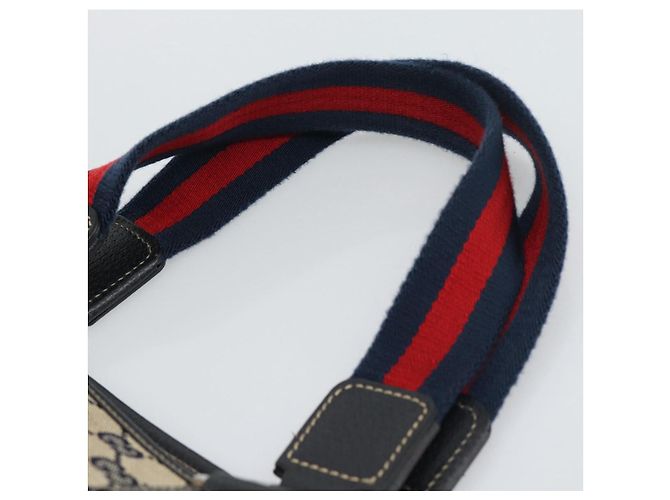 Borsa Tote GUCCI GG Canvas Sherry Line Navy Silver 145758 Auth 194942A Argento Blu navy - vista 8