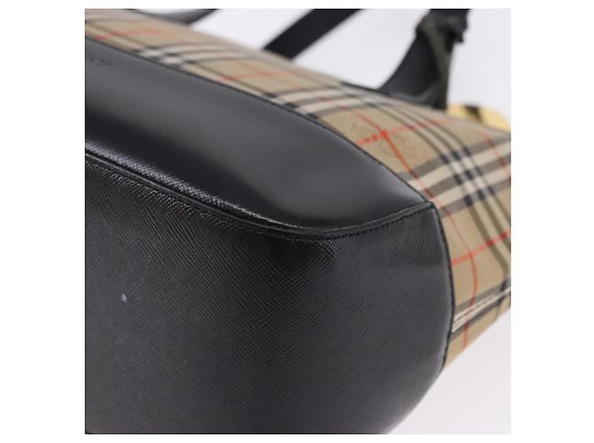 Borsa a mano BURBERRY Nova Check Canvas Beige Gold Auth 192505 D'oro - vista 15