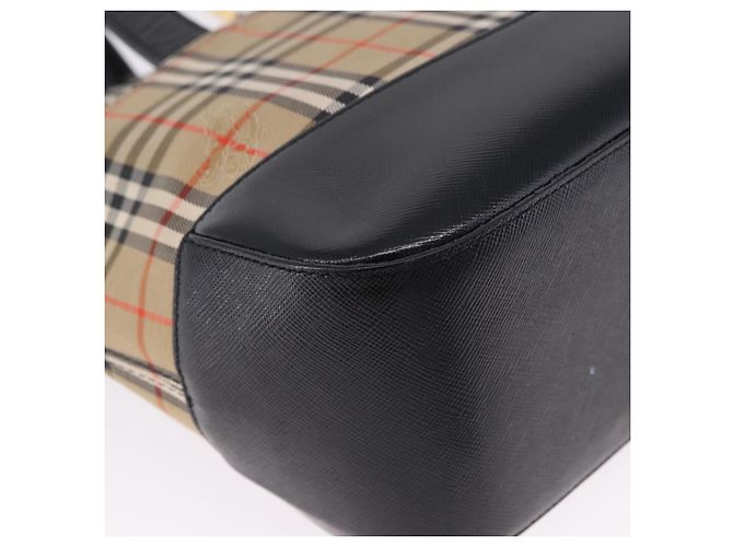 Borsa a mano BURBERRY Nova Check Canvas Beige Gold Auth 192505 D'oro - vista 16