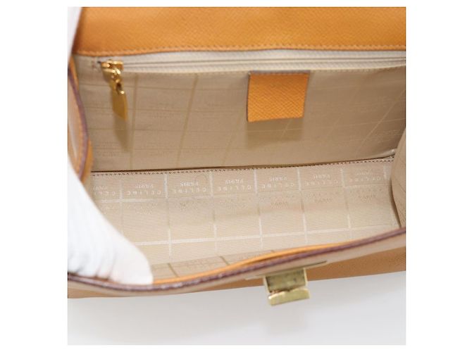 Céline Borsa a mano CELINE in pelle marrone tono oro Auth ka5521A - vista 11