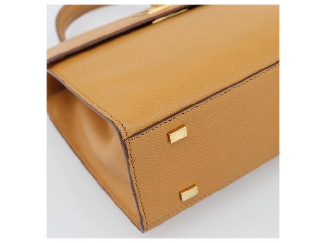 Céline Borsa a mano CELINE in pelle marrone tono oro Auth ka5521A - vista 14
