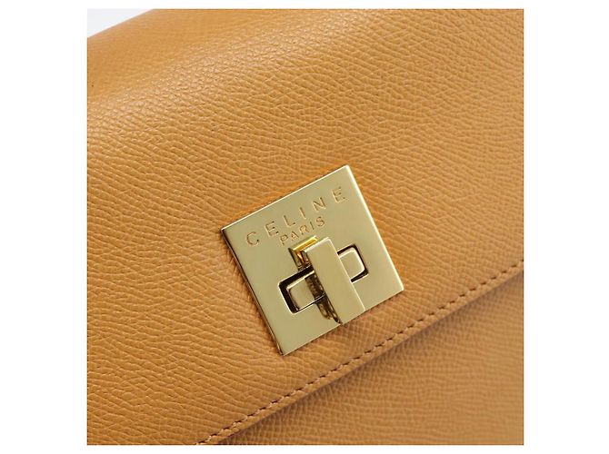 Céline Borsa a mano CELINE in pelle marrone tono oro Auth ka5521A - vista 17