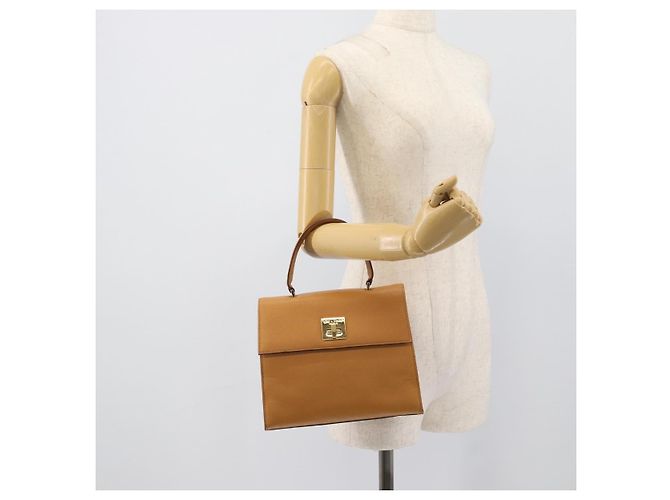 Céline Borsa a mano CELINE in pelle marrone tono oro Auth ka5521A - vista 25