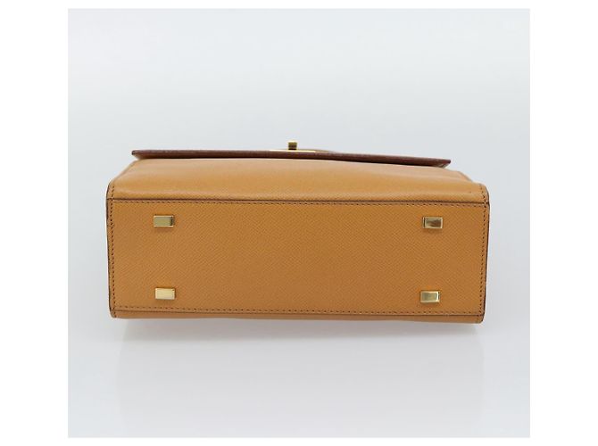 Céline Borsa a mano CELINE in pelle marrone tono oro Auth ka5521A - vista 5