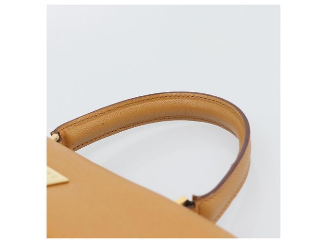 Céline Borsa a mano CELINE in pelle marrone tono oro Auth ka5521A - vista 8