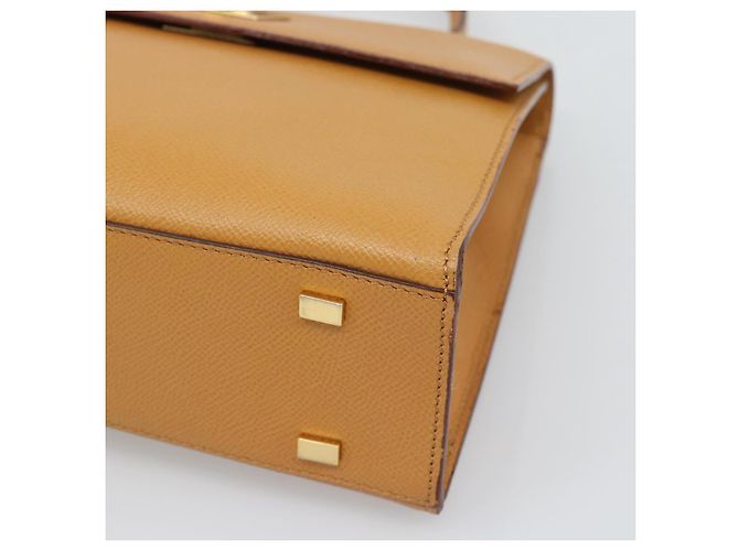 Céline Borsa a mano CELINE in pelle marrone tono oro Auth ka5521A - vista 9