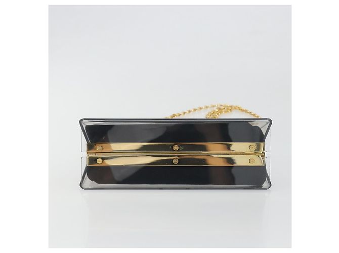 Borsa a tracolla Salvatore Ferragamo Gancini Chain in plastica Clear Gold Auth 193918A D'oro - vista 5