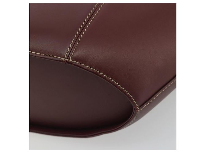 Bolso de mano CARTIER Must Line de cuero Bordeaux Gold Auth bs36622A Dorado Burdeos - vista 15