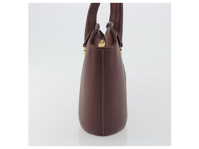 Bolso de mano CARTIER Must Line de cuero Bordeaux Gold Auth bs36622A Dorado Burdeos - vista 4